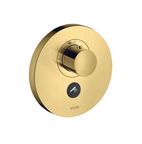 AXOR-HG-AXOR-ShowerSelect-Thermostat-HighFlow-Unterputz-rund-fuer-1-Verbraucher-und-einen-zusaetzlichen-Abgang-Polished-Gold-Optic-36726990 gallery number 1